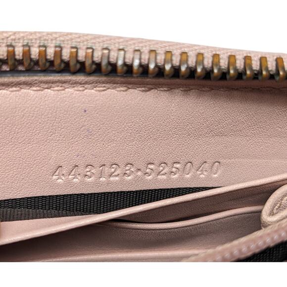 Authentic Gucci GG Marmont Pink Matelassé Chevron Leather Zip Around Wallet - Picture 5 of 10